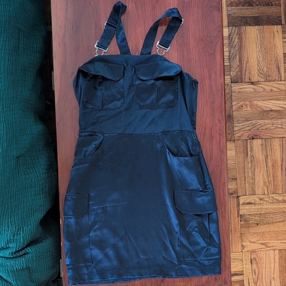 Fleur du Mal Navy Silk Mini Dress